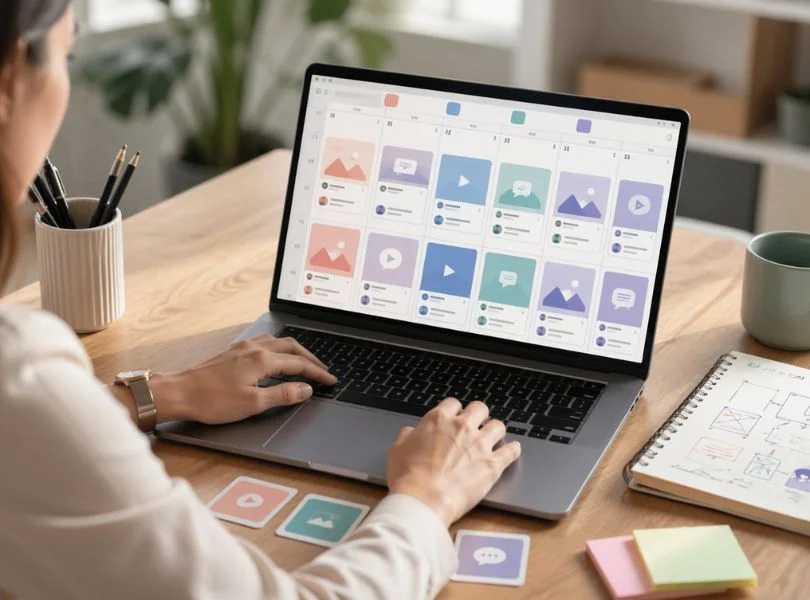 Formatos redes sociales 2026 en una planificación de contenidos para Instagram, Facebook, LinkedIn y TikTok