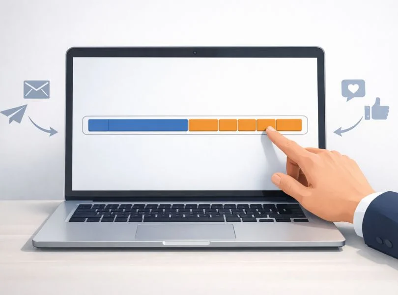 Qué son las utm representado como una URL base con parámetros utm_source, utm_medium y utm_campaign en un esquema visual.